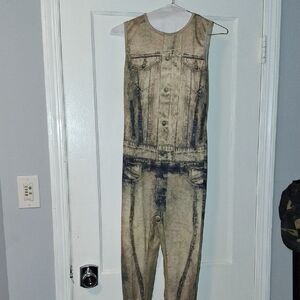 Stylish Denim Print Jumpsuit